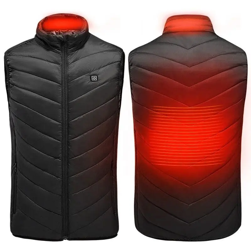 高品質の2ゾーン3ギアUSB電気熱加熱ユニセックスジャケット冬品質の加熱ベストバッテリーは含まれていません