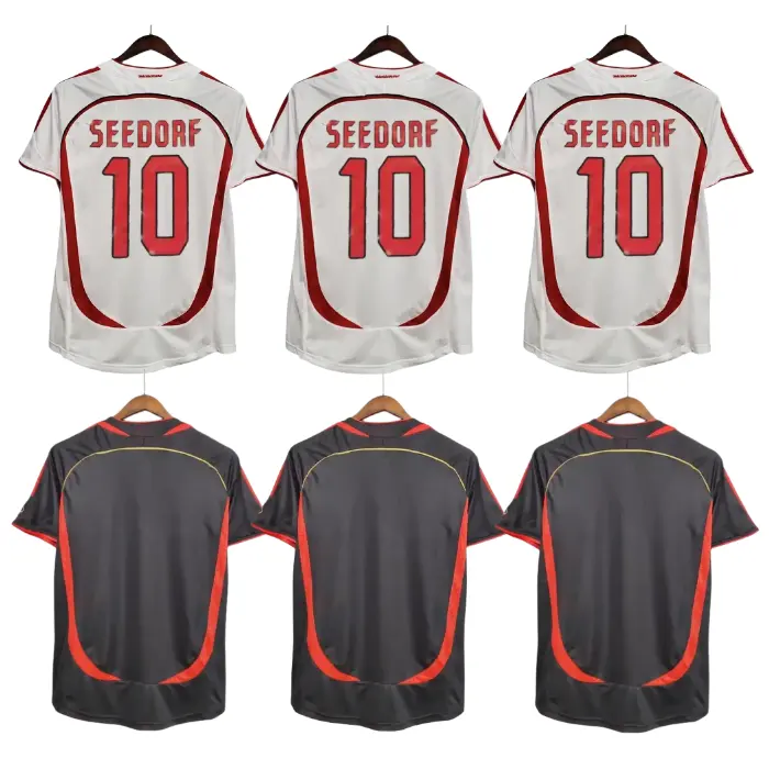Men team club AC 2006-2007 retro football jersey milano soccer wear shirt logo personalizzato uniformi