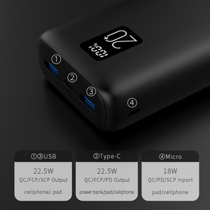 Certificate Factory QC 3.0 Fast Charge Lithium Battery Charger Wholesale LCD Digital Dual USB Portable <strong>Power</strong> <strong>Bank</strong> 20000mAh - Product Image 6