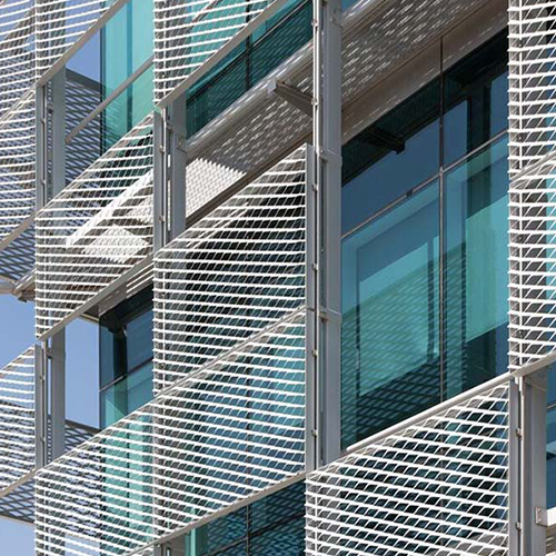 Forma de malla de diamante de malla de metal expandida recubierta de polvo de agujero