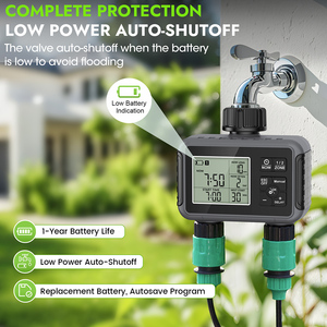 Timer irrigazione giardino con 2 uscite di irrigazione Timer automatico a goccia valvola acqua intelligente giardino automatico Wateri - Product Image 3
