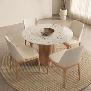 JS JS03佛山工厂木质底座餐桌酒店餐厅石材顶厨房餐桌 - Product Image 1
