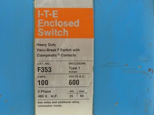 Neue und originale SPS F353 ITE Geschlossener Schalter Schmelz bare 100A 600VAC 3-polige SPS-Programmier steuerung Typ 1 - Product Image 2