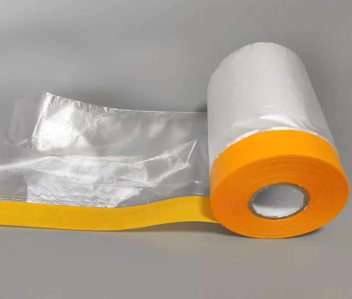 Film penutup otomotif pra-lancip untuk perlindungan cat terpal mobil menutupi pita plastik penutup kertas semprot