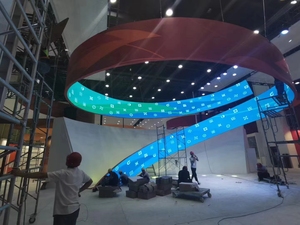 P5ภายในอาคาร320*160มม. RGB สีเต็มรูปแบบ SMD ยืดหยุ่นโมดูล LED อ่อนความละเอียด64*32คอลัมน์ทรงกระบอกผนัง LED - Product Image 6