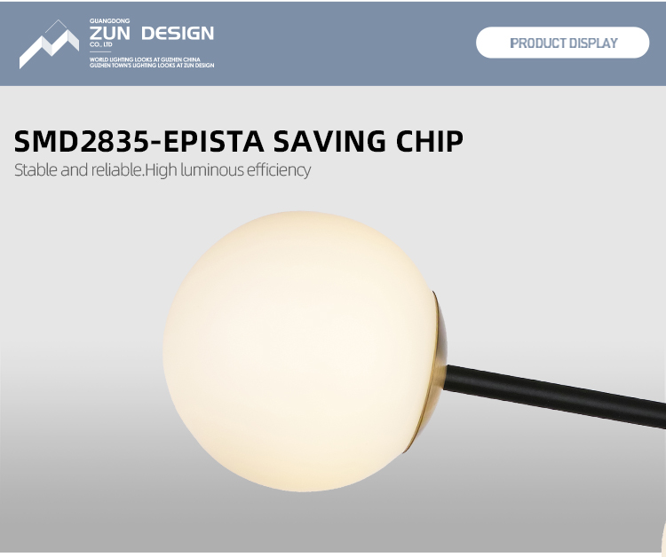 Zun Design contemporary milky white round ball led ceiling chandeliers luxury pendant light fixtures for restaurant