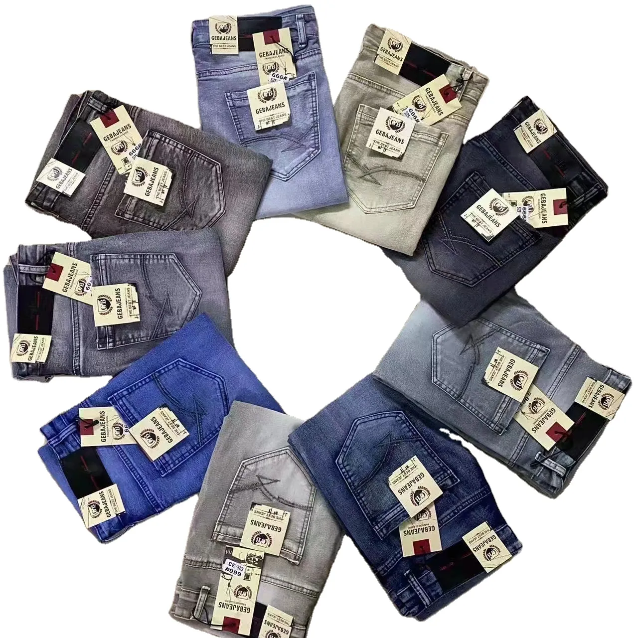 Factory sale Fashion Design Casual Pants Surplus Stock Lot Men Jeans Denim Material mix color clothing