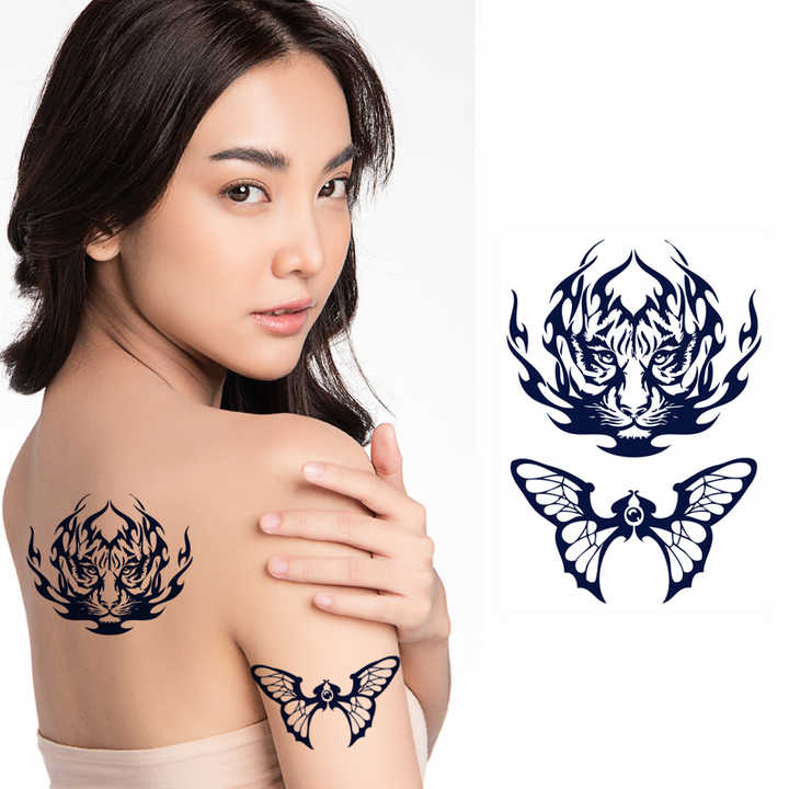 Pegatina de tatuaje temporal de cuerpo realista para adultos sexy, 2 semanas, semipermanente para manos y brazos, hecha de papel, pegatina para pecas