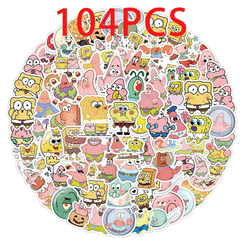 104pcs etichette adesive personalizzate per la decorazione della famiglia adesivi adesivi impermeabili in PVC Funny Comedy Cartoon Character Anime Stickers