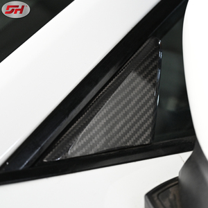 Porsche için 2 adet karbon Fiber pencere üçgen etiket 718 981 991 2016 + modelleri yan pencere değiştirme plakası - Product Image 2