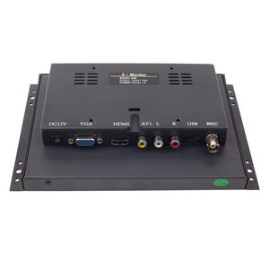 Marco abierto 8 pulgadas cuadrado pantalla industrial monitor montaje caja de metal BNC VGA AV entrada LCD Monitor para cámara