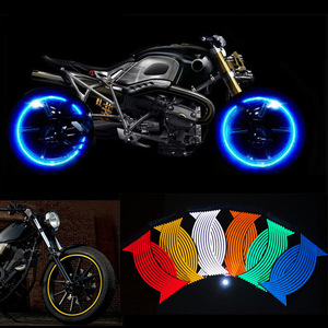16 adet motosiklet tekerleği çıkartmalar yansıtıcı çıkartmaları araba tekerlek çıkartmalar 17-18 inç evrensel jantlar çıkartmalar - Product Image 3