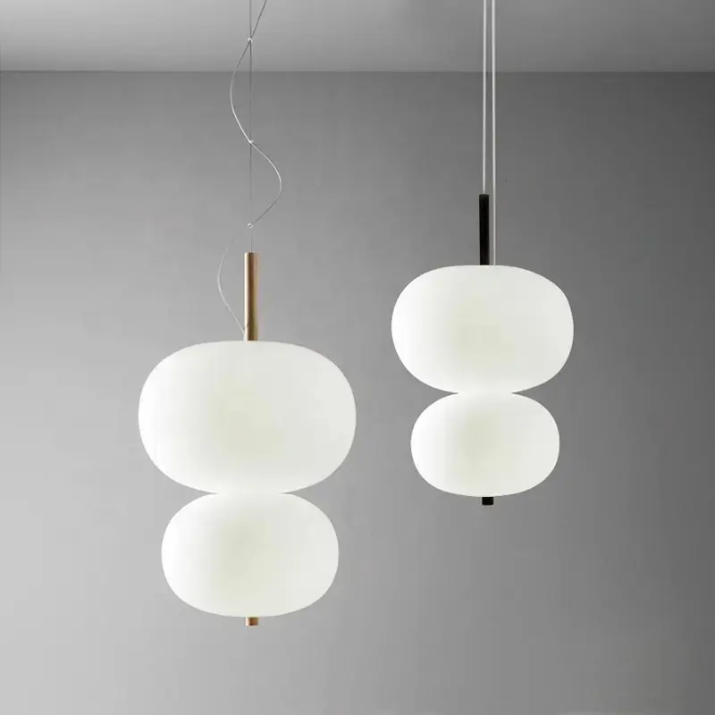 Современная белая стеклянная лампа-абажур в скандинавском стиле, простая светодиодная люстра, подвесной светильник для гостиной