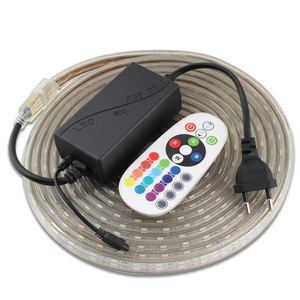 AC220V RGB компании mlight, работающая при напряжении 5050 RGB цвет переменчивый С 24Key пульт дистанционного управления IP67 водонепроницаемое наружное использование светодиодная осветительная полоса - Product Image 5