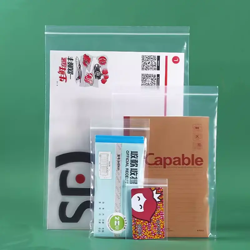 Cheap transparent price self adhesive plastic packaging food sealing bags