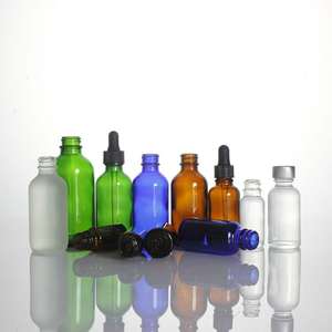 ריק 10ml 15ml 30ml 50ml 100ml ברור ירוק כחול שקופה צור קוסמטי חלבית זכוכית טפטפת בקבוק