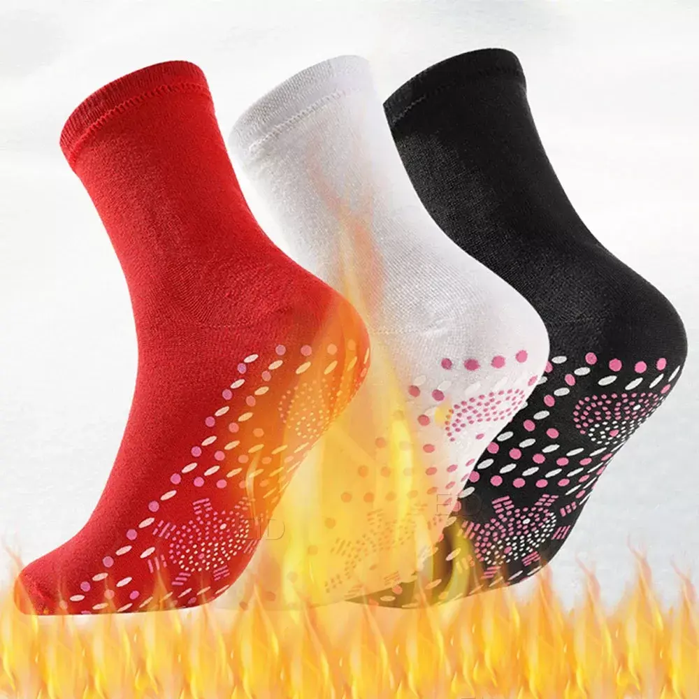 Winter keep warm hot moxibustion health care anti slip self heating socks for man or women