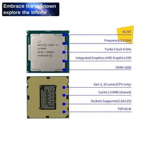 Usado funcional 6 núcleos 6 hilos 2,8 GHz Boost 4,0 GHz 65W LGA 1151 procesadores ordenador Core Gamer Gaming PC CPU I5 8400 - Product Image 4