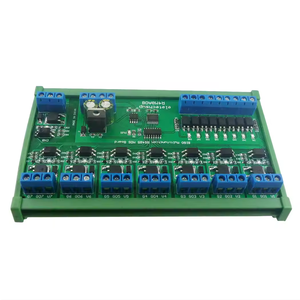 R4M8A08 12V 24V DC 8 izole IO DIN35 C45 ray kutusu UART RS485 MOSFET modülü Modbus RTU kontrol röle PLC için anahtarlama paneli LED - Product Image 1