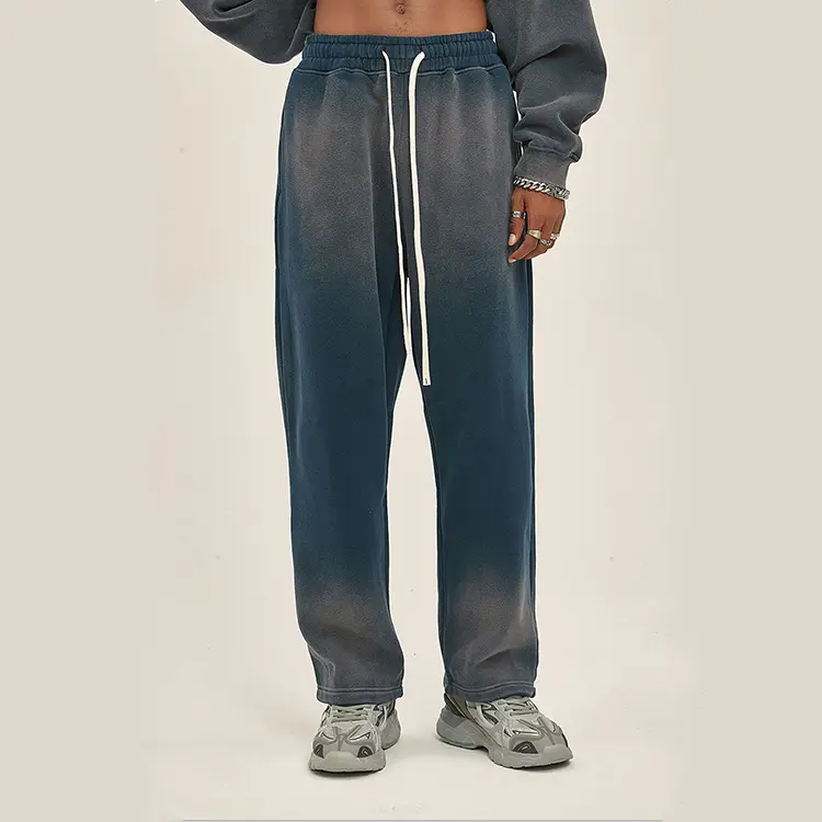 Осенние и зимние Новые 360 г, окрашенные мужские брюки с белой водой для стирки, повседневные брюки