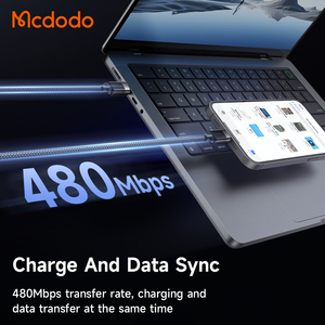 Mcdodo 200เก็บข้อมูลแม่เหล็ก USB C TO C สาย60W PD ชาร์จเร็วสำหรับ iOS คอมพิวเตอร์กล้อง Braid ป้องกัน1.2m สาย USB - Product Image 5