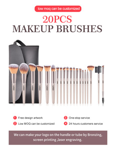 18Pcs 20Pcs Brochas De Maquillaje Kabuki Bàn Chải Trung Quốc Biểu Tượng Tùy Chỉnh Bằng Gỗ Tự Nhiên Xử Lý Nền Tảng Trang Điểm Bàn Chải Thiết Lập - Product Image 3