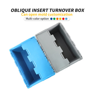 ZNTB008 Multiple Colors and Sizes Accept Customized logo <strong>Stack</strong> <strong>Nest</strong> Attached Lid <strong>Crate</strong> Storage Boxes - Product Image 1