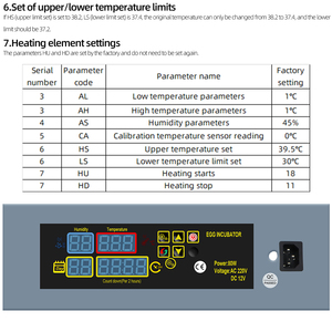 Controlador automático de incubadora de XM18-HTMC-7, Incubadora de huevos, humedad y temperatura - Product Image 5