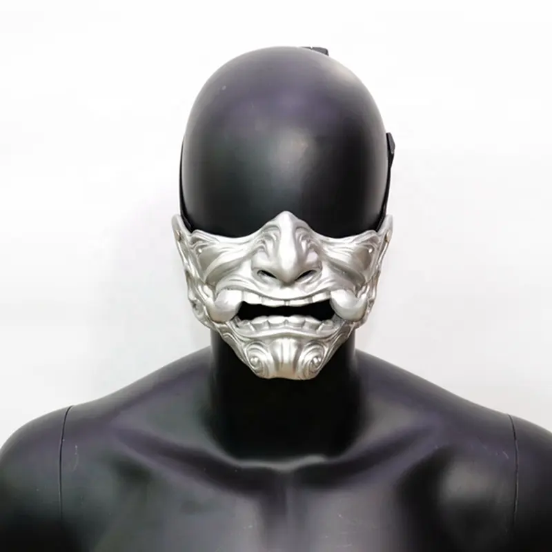 Máscara de demonio samurái malvado japonés de Halloween, juego de rol oscuro, máscara de fiesta fantasma, máscaras de Mascarada realistas