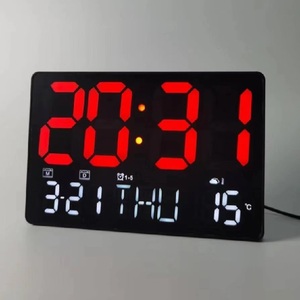 Hafta içi ve sıcaklık ile duvara monte LED dijital takvimli saat - Product Image 2