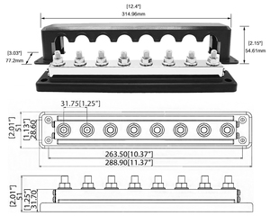 Amomd 600A High Current Stainless Steel Power Distribution <strong>Busbar</strong> 8-Way Terminals Blocks for Automotive Use - Product Image 4