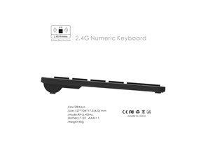 Teclado numérico inalámbrico OEM 2,4g, interruptores de tijeras ultrafinos, teclado numérico para computadora/escritorio/PC/portátil/