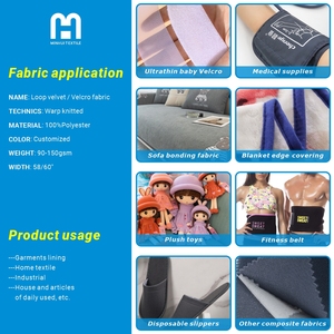Velcro Friendly tela de bucle cepillado Superficie suave cinta de bucle mágico 100 poliéster para uso de tablero de exhibición de cierre de bolsa DIY - Product Image 3