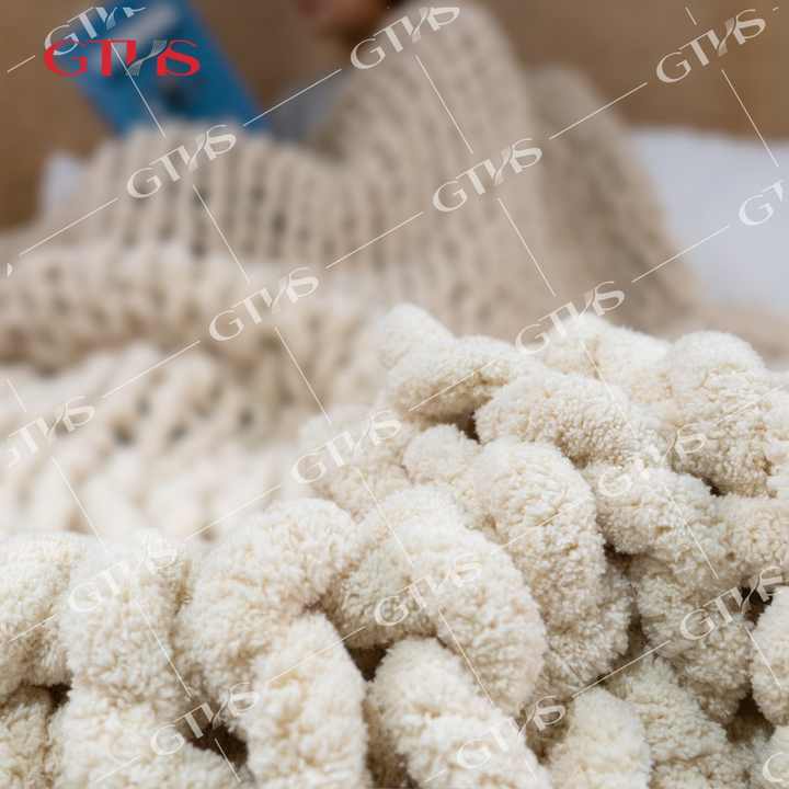 Oeko-tex Selimut Mewah Berkualitas Tinggi, Selimut Rajut Chunky Buatan Tangan 100% Nyaman Hangat Super Tebal