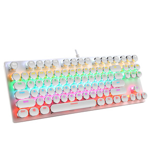 Tastiera meccanica senza fili stile dattilografo illuminazione può cablato Usb macchina da scrivere da ufficio tastiera del Computer - Product Image 4