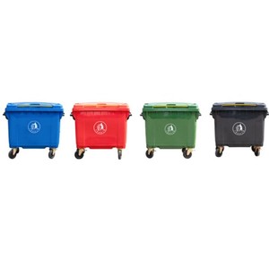 660L 1100L açık büyük kapasiteli plastik geri dönüşüm büyük çöp çöp çöp konteyneri ile tekerlek çöp kutuları - Product Image 4
