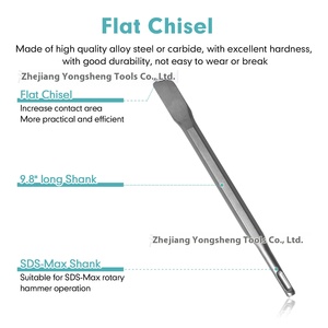 14x250 hình chữ U mở rộng ĐỤC PHẲNG bốn mảnh tròn bốn hố chọn với tay cầm tròn bằng thép SDS cộng với đục Búa điện - Product Image 3