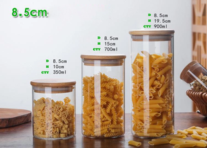 Bambu kapaklı hava geçirmez 30ml cam kavanozlar kahve unu için çok boyutlu mutfak bidonları şekerleme çerez baharat depolama - Product Image 4