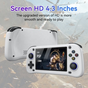 ポータブルG28ハンドヘルドゲームコンソール4.3インチHD IPSスクリーン2100mAh 64GBレトロゲームプレーヤーPS1 PSPマルチシミュレータをサポート