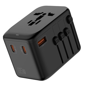 Universal USB Type C Port Travel <strong>Adapter</strong> 10A Plastic Power Converter <strong>with</strong> 2 <strong>Output</strong> Ports USA <strong>EU</strong> UK AUS Socket WiFi Connectivity - Product Image 1