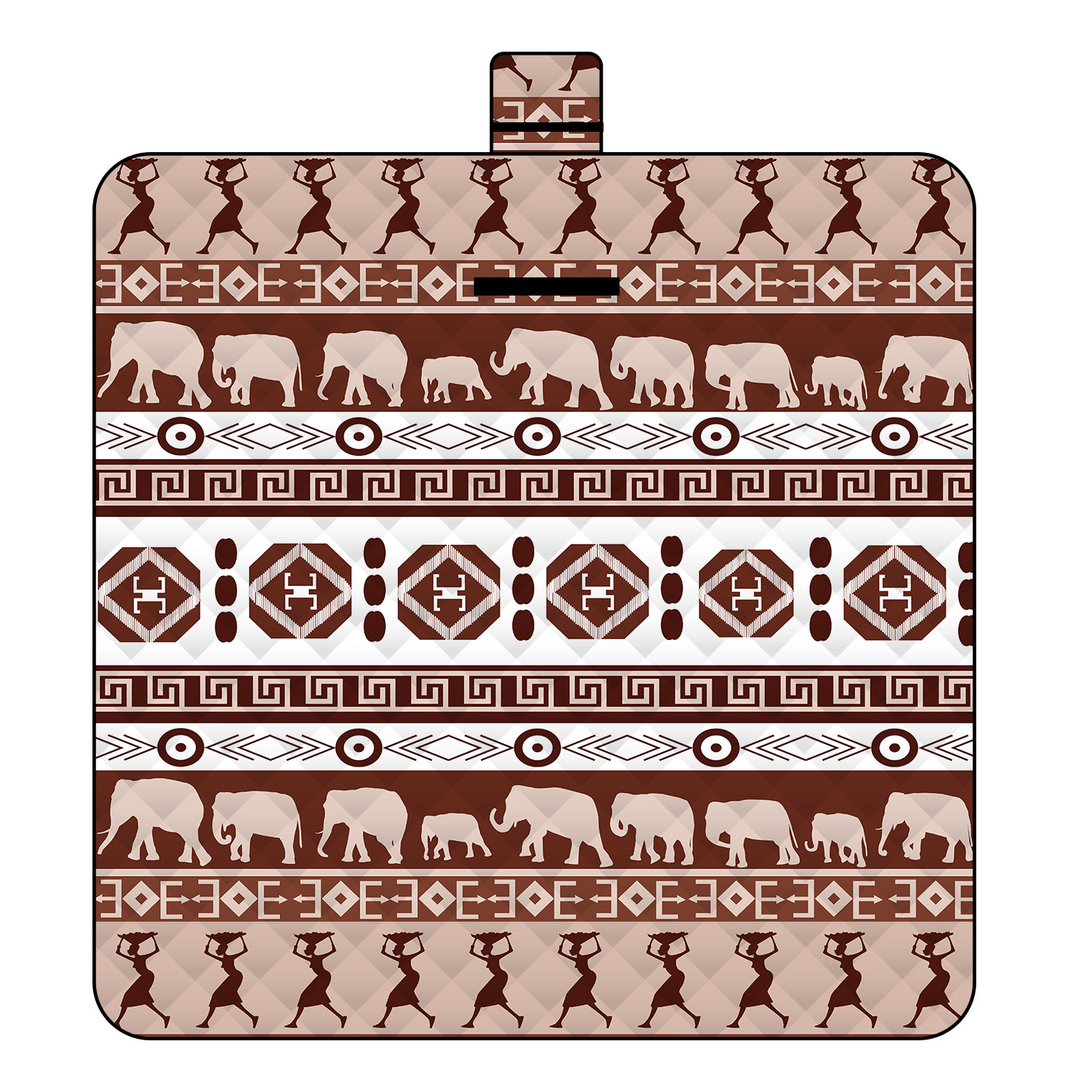 Tapis de pique-nique à ultrasons éléphants et danseurs