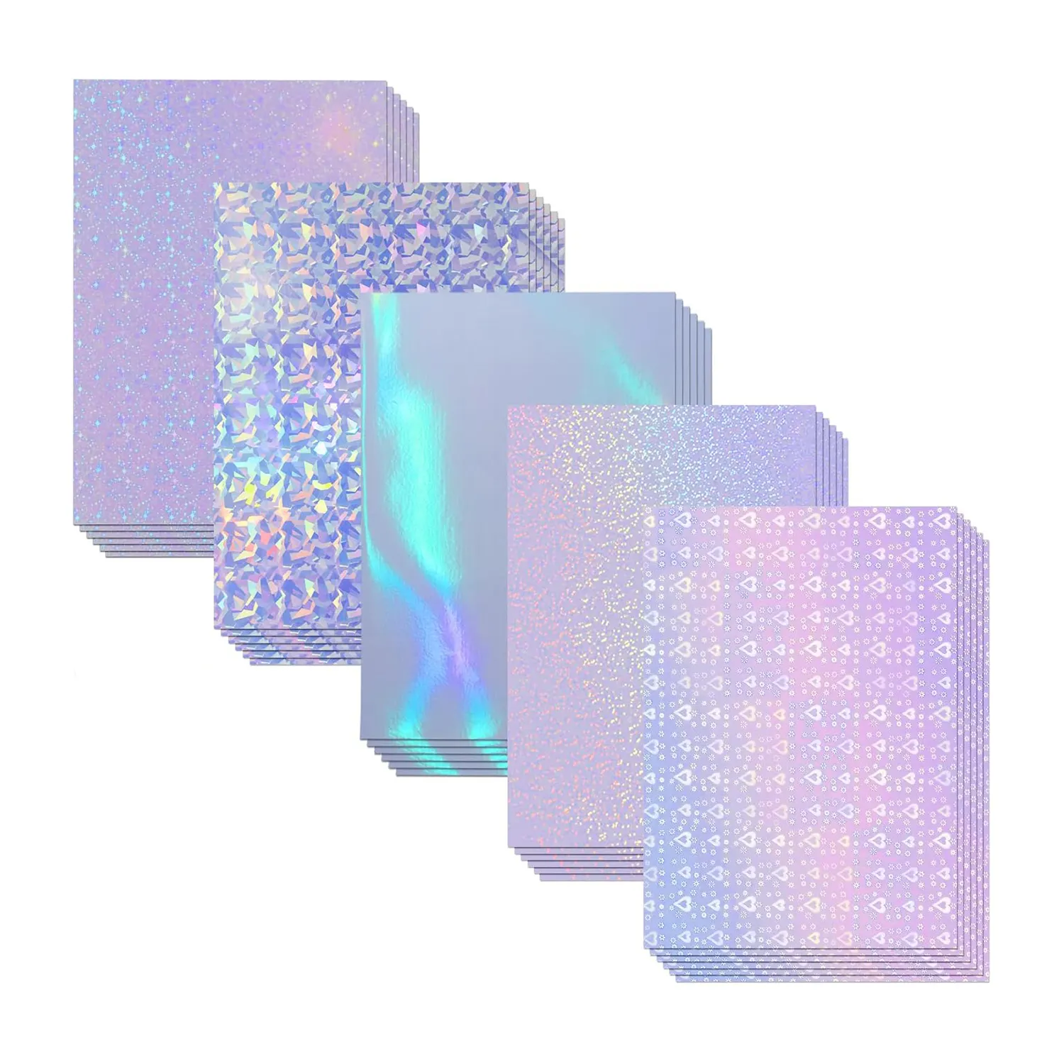 Custom Design Clear Self Adhesive PET Transparent Holographic Rainbow Film For Lamination 3d Glossy Laminating Film