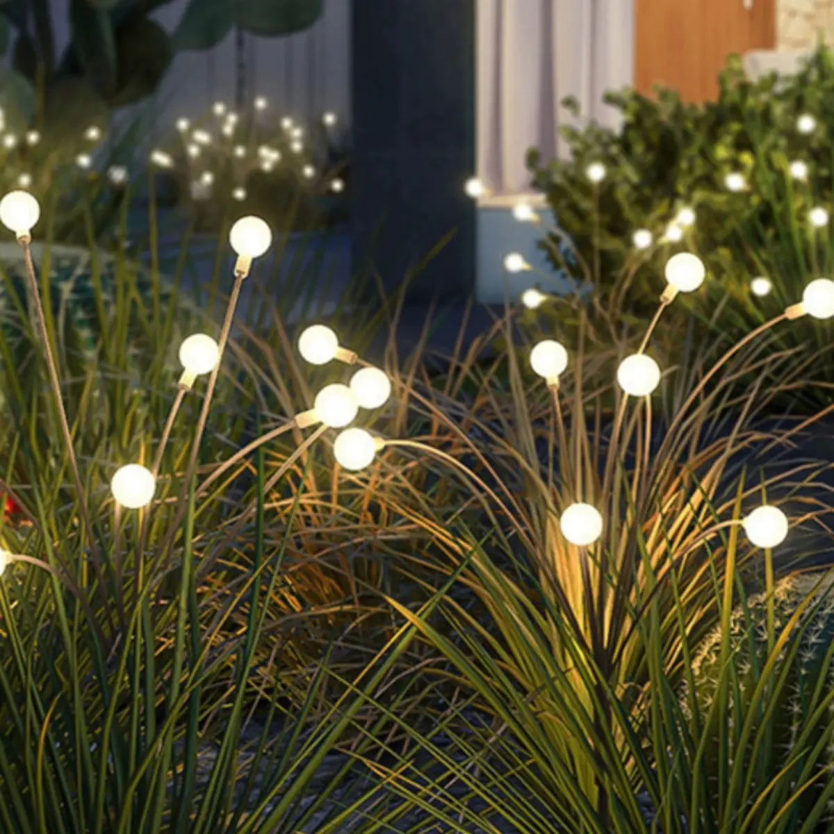 Lámpara de césped impermeable para exteriores con energía Solar, decoración de luz de camino, luces Led de luciérnaga para jardín con estaca