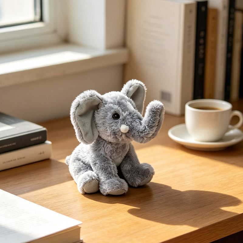 Figurine d'éléphant assis de 6 pouces