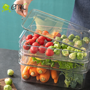 Cajas apilables de plástico para almacenamiento de nevera, contenedores reutilizables con tapa - Product Image 4