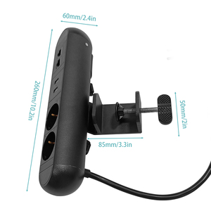 Escritorio Extraíble Escritorio Montaje Multi-Salidas UE Toma de corriente USB Abrazadera de mesa - Product Image 3