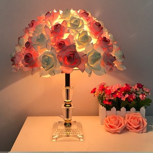 โคมไฟตั้งโต๊ะยุโรปดอกไม้ดอกกุหลาบ LED ไฟกลางคืนไฟตกแต่งบ้าน - Product Image 6