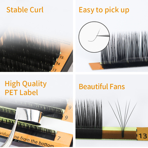 GLAMLASH OEM 16 แถวต่อขนตาขนตา faux mink เคลือบฉลากส่วนตัวถาดผสมปริมาณขนตา L โค้งแต่ละใบ - Product Image 4