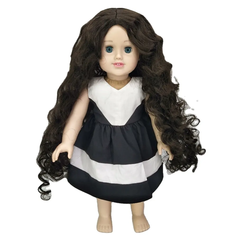 Bambola americana da 18 pollici con capelli ricci per giocattoli per bambini
