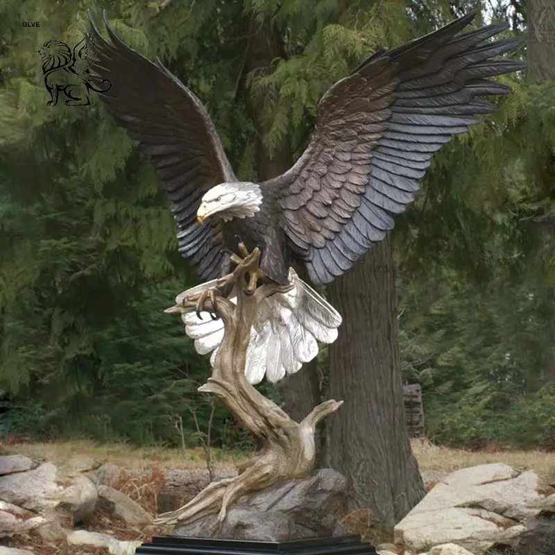 Moderne Kunst Große Adler Statuen im Freien Garten dekoration Metall Tier Skulptur Bronze Adler Statue